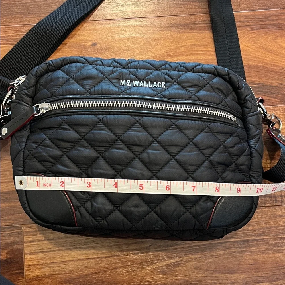 MZ WALLACE Black Quilted Nylon Crossbody with 2 Straps and Pouch - Picture 5 of 7